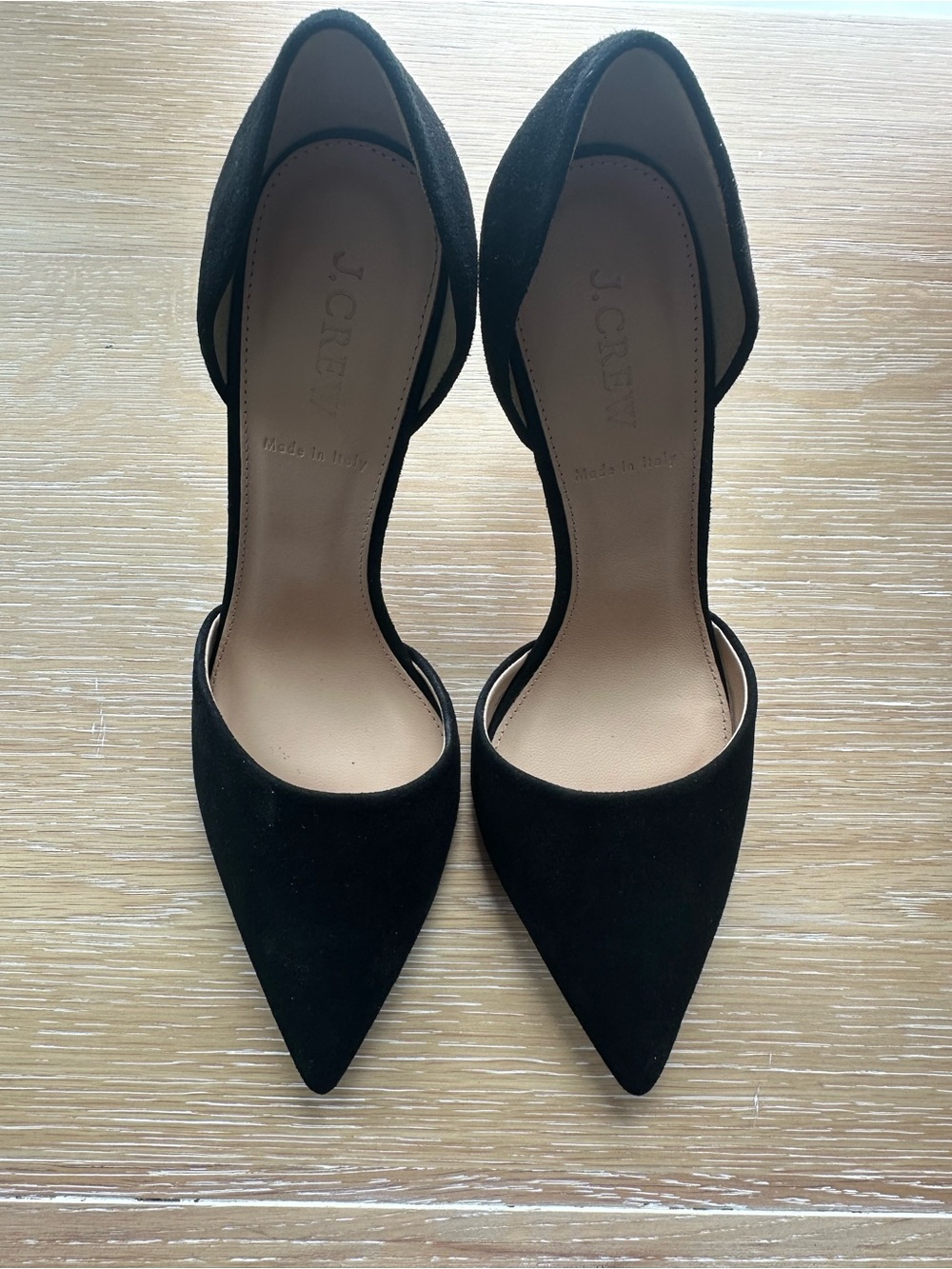 J. Crew Black Pointed D'Orsay Heels